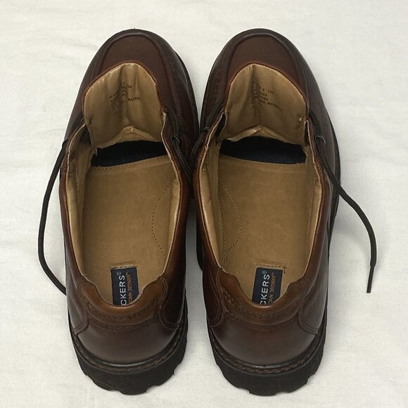 Dockers Brown Glacier Leather Lace-Up Slip Resistant Loafers 12 Stain Defender - Picture 10 of 13